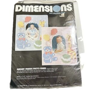 Vintage Dimensions "Nursery Friends Photo Frame" Net Darning Lace‎ Kit Unopened